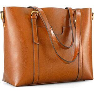 Women's Genuine Leather Tote Bag Soft Handbags Vintage Shoulder Purses
